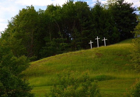Three Crosses On a Hill