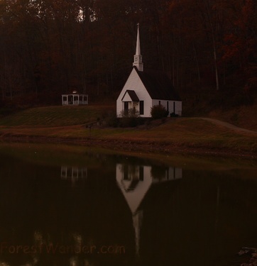 Fall Church Lake Reflection Evening