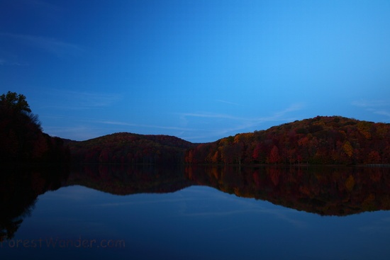Sunset Summit Lake wv Fall Foliage Reflections