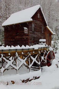 West Virginia Grist mill Winter Snow Perfect Postcard