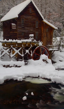 Winter Creek Grist mill Snow