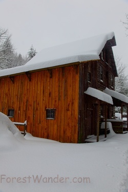 Wv Grist mill Front Winter Snow