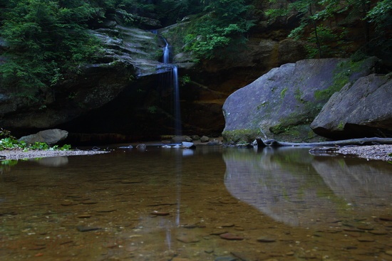 Wide Lower Waterfalls Old Mans Cave Reflections