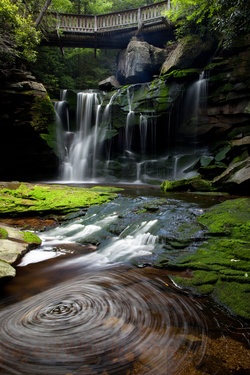 Walking Bridge Spring Waterfalls