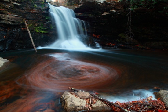 Fall Leaves Whirlpool Waterfalls