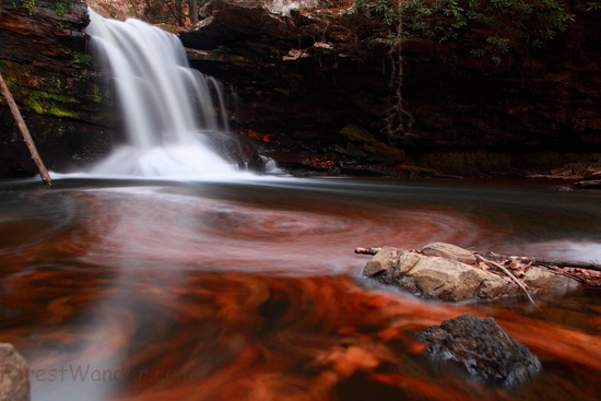 Firery Forest Waterfall Pool