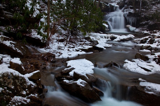 Rugged Winter Ravine Waterfall