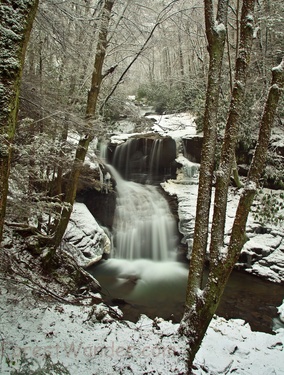 Scenic Winter Waterfall Scene