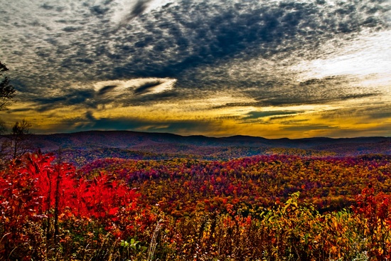 WV Fall Foliage Mountain Sunrise