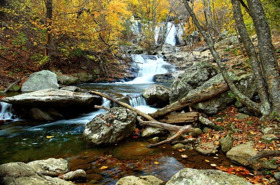 Autumn Clear Water Waterfall Landscape