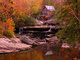 Autumn Red Glow Grist Mill