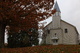 Country Church Cloudy Sky Autumn Leaves