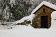 Babcock State Park Winter Rock Shed Snow Falling