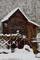 Glade Creek Grist Mill Christmas Card Winter Snow Falling