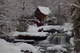Wv Grist mill Waterfall Winter Snow
