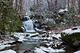 Forest Waterfall Winter Snow Scene