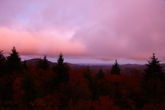 Autumn Red Sky Mountain Sunset
